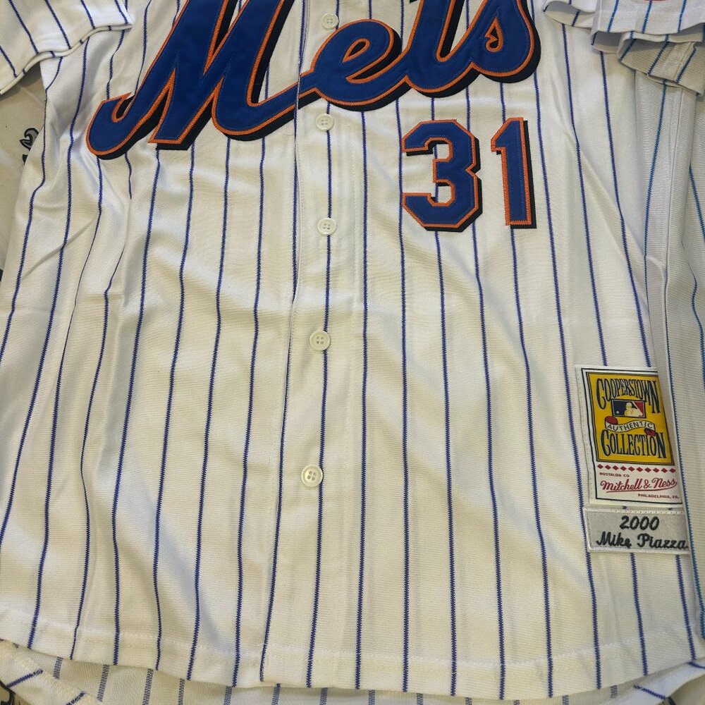 2000 NEW YORK METS MIKE PIAZZA Men's JERSEY M,L,XL,2X by Mitchell & Ness NWT - Picture 4 of 6